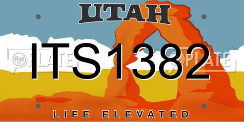 ITS1382 Utah License Plate