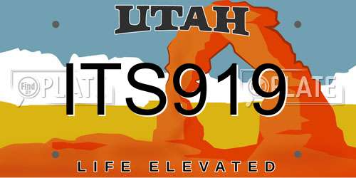ITS919 Utah License Plate