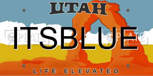 ITSBLUE Utah License Plate