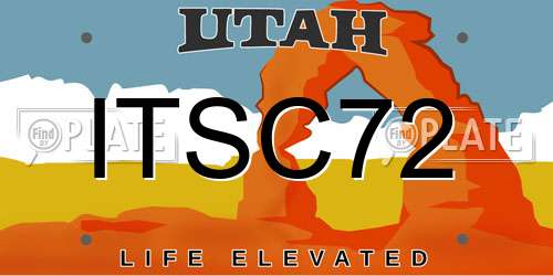 ITSC72 Utah License Plate