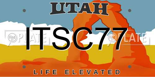ITSC77 Utah License Plate