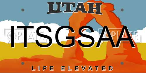 ITSGSAA Utah License Plate