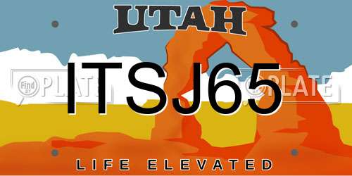 ITSJ65 Utah License Plate