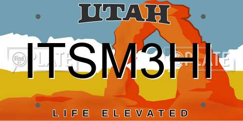 ITSM3HI Utah License Plate