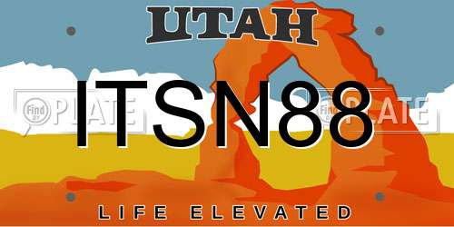 ITSN88 Utah License Plate