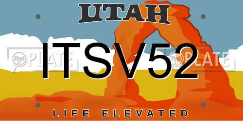 ITSV52 Utah License Plate
