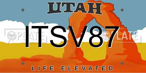 ITSV87 Utah License Plate