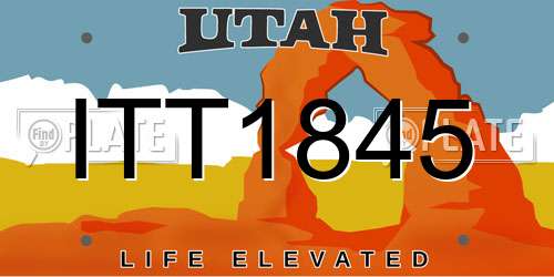 ITT1845 Utah License Plate