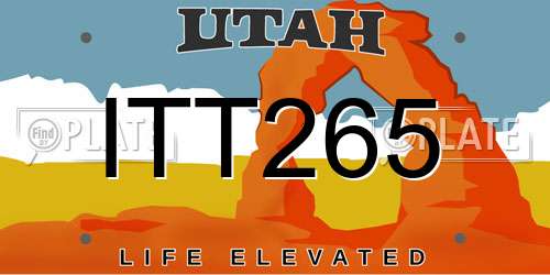 ITT265 Utah License Plate