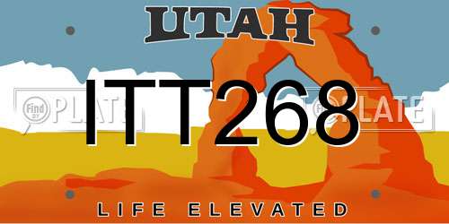 ITT268 Utah License Plate