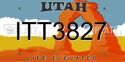 ITT3827 Utah License Plate