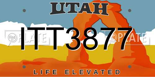 ITT3877 Utah License Plate