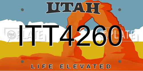 ITT4260 Utah License Plate