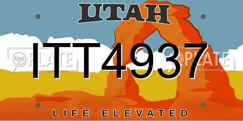 ITT4937 Utah License Plate