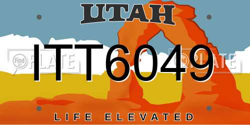 ITT6049 Utah License Plate