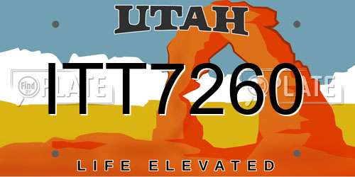ITT7260 Utah License Plate