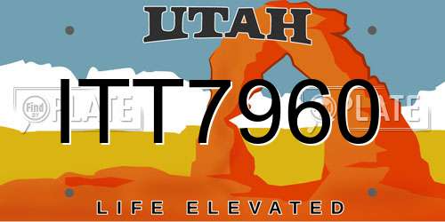 ITT7960 Utah License Plate
