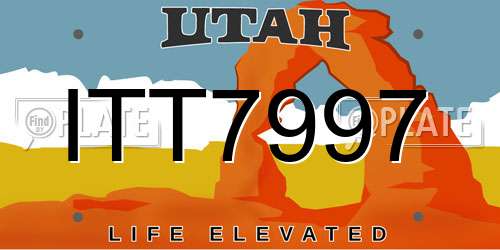 ITT7997 Utah License Plate