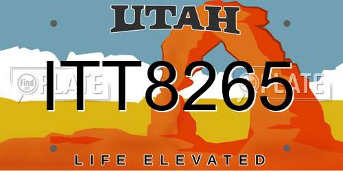 ITT8265 Utah License Plate
