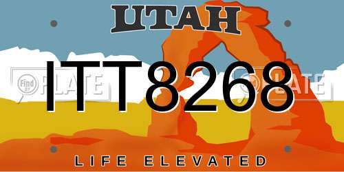 ITT8268 Utah License Plate