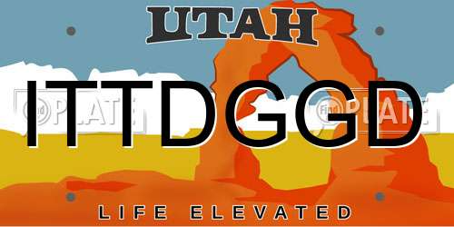 ITTDGGD Utah License Plate