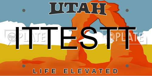 ITTESTT Utah License Plate