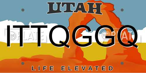 ITTQGGQ Utah License Plate
