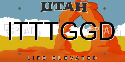 ITTTGGD Utah License Plate