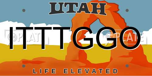 ITTTGGO Utah License Plate