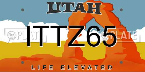 ITTZ65 Utah License Plate