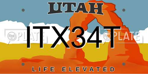 ITX34T Utah License Plate
