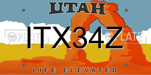 ITX34Z Utah License Plate