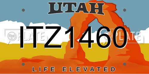ITZ1460 Utah License Plate
