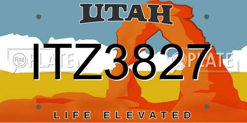 ITZ3827 Utah License Plate