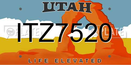 ITZ7520 Utah License Plate