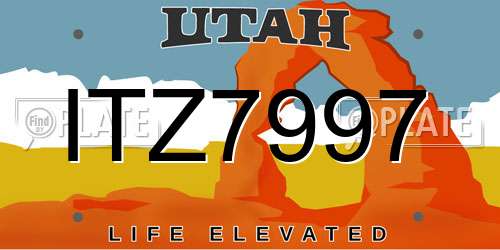 ITZ7997 Utah License Plate