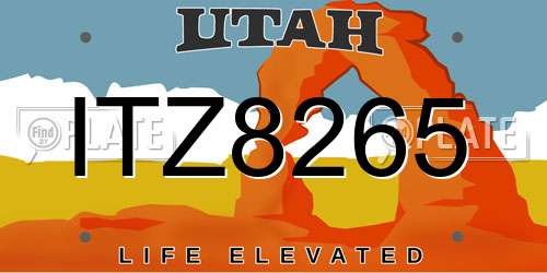 ITZ8265 Utah License Plate