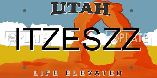 ITZESZZ Utah License Plate