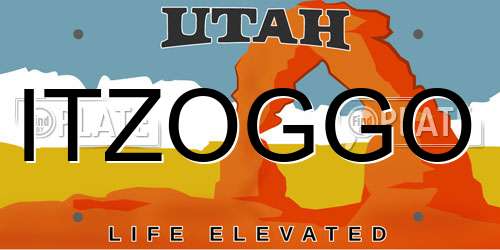 ITZOGGO Utah License Plate
