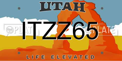 ITZZ65 Utah License Plate