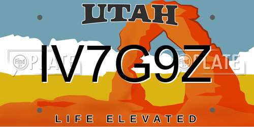 IV7G9Z Utah License Plate