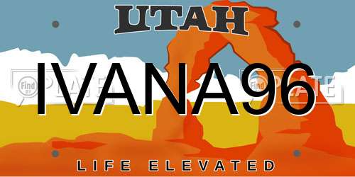 IVANA96 Utah License Plate