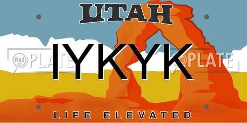 IYKYK Utah License Plate