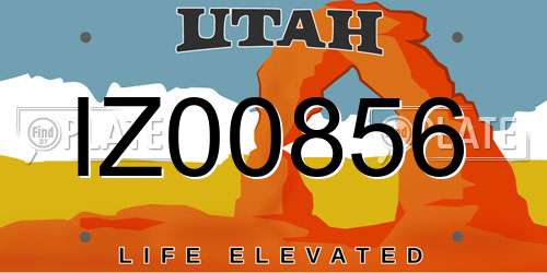 IZ00856 Utah License Plate