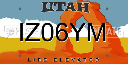 IZ06YM Utah License Plate