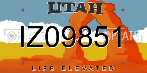IZ09851 Utah License Plate