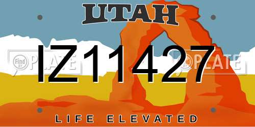 IZ11427 Utah License Plate