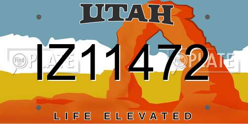 IZ11472 Utah License Plate