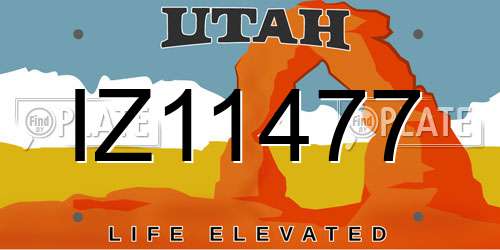 IZ11477 Utah License Plate
