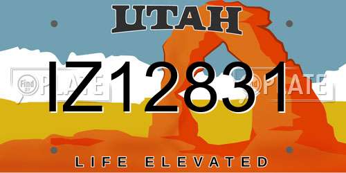 IZ12831 Utah License Plate